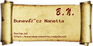 Bunevácz Nanetta névjegykártya